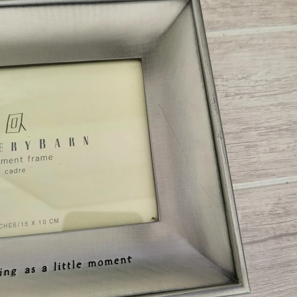 Pottery Barn Sentiment Frame 6x4 Silver Metal Photo Frame, Landscape, 1 Photo